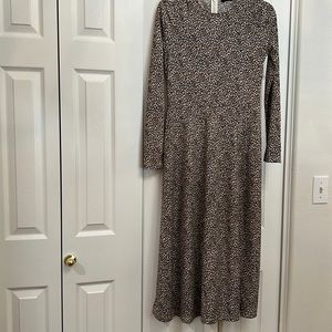 Animal print long sleeve dress